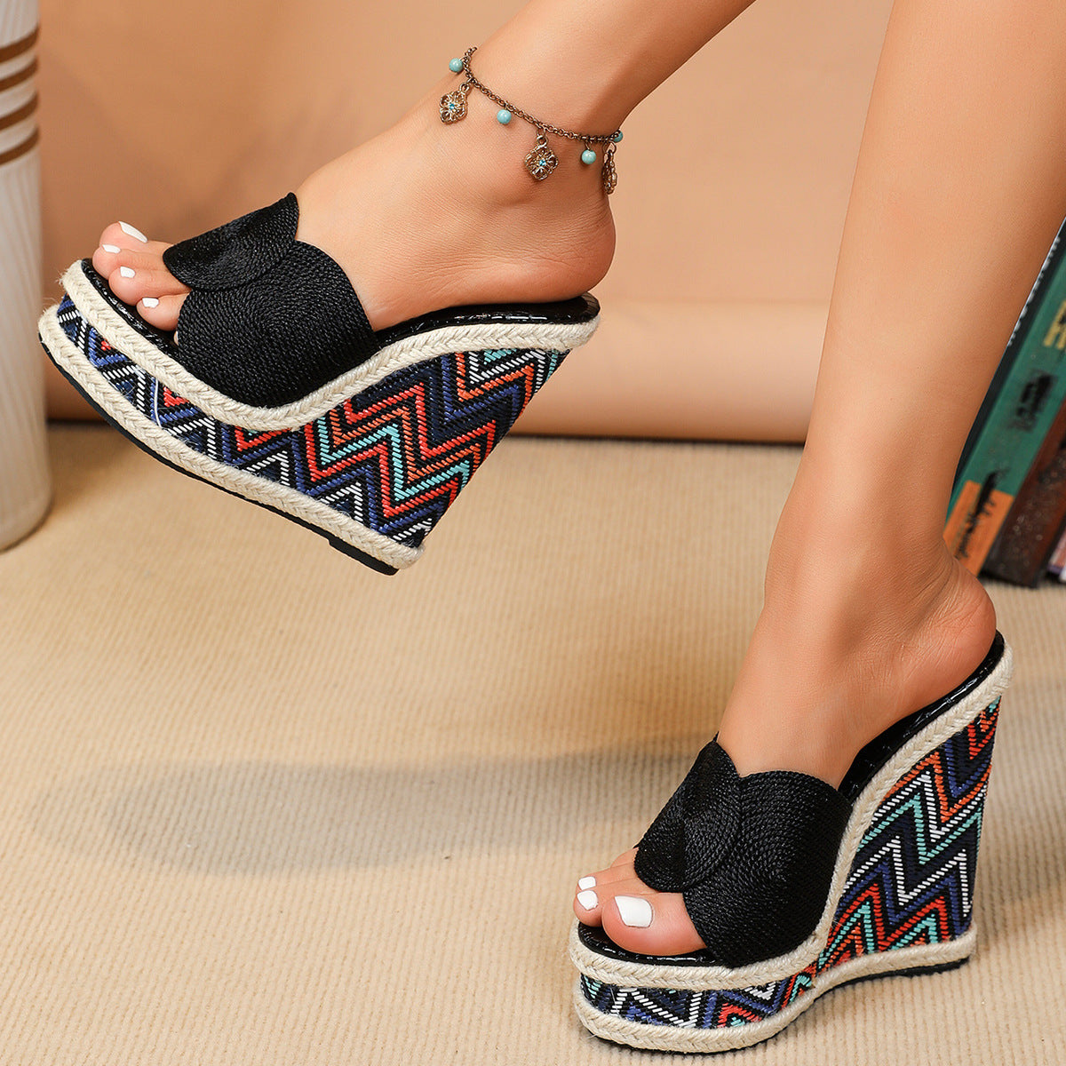 Women's Stylish Beach Simple Wedge Platform Slippers