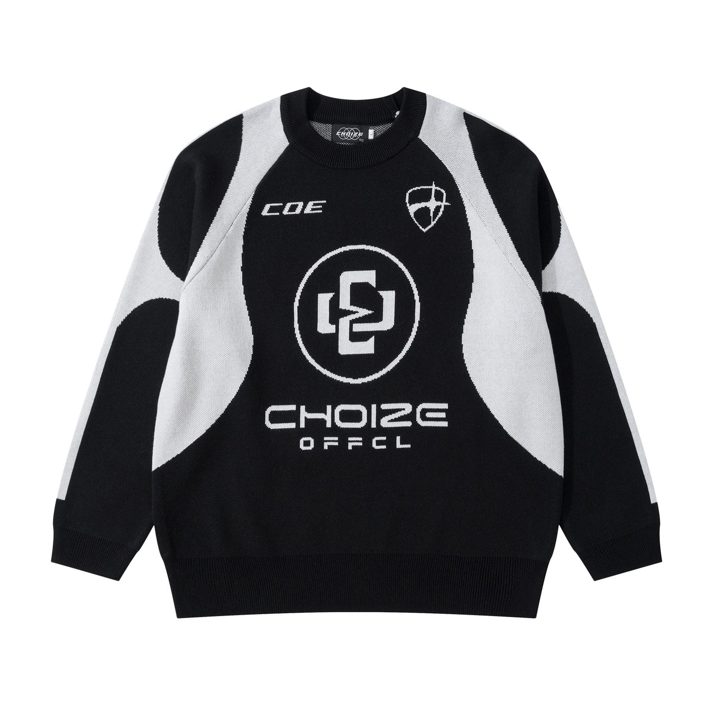 Retro Crew Neck Color Matching Sweater
