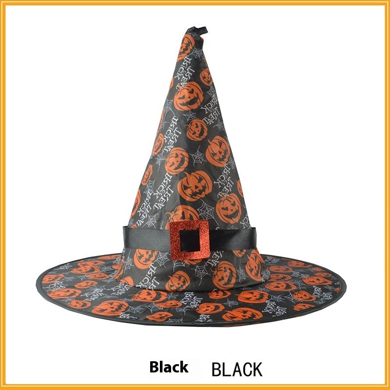 Christmas Female Creative Printing Witch Hat Pendant