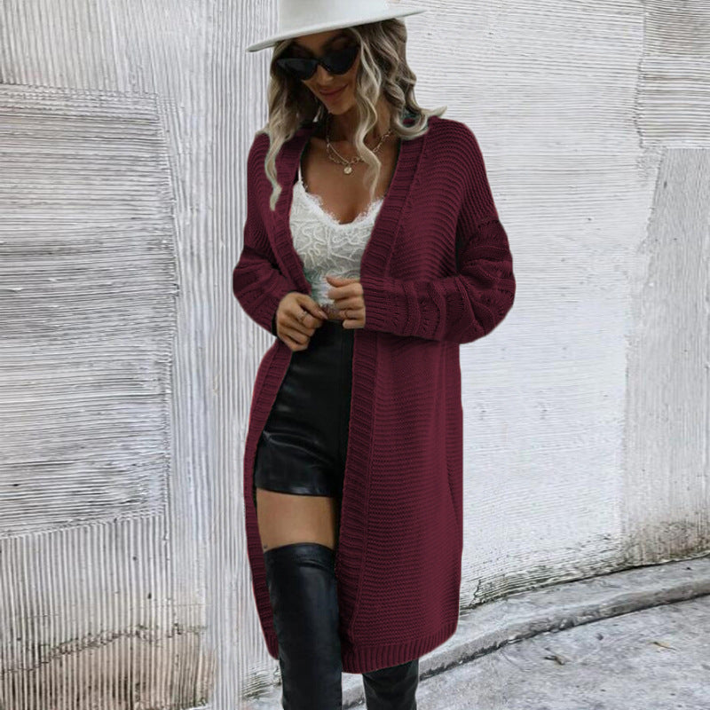 Autumn And Winter New Long Sweater Coat Knitted Cardigan