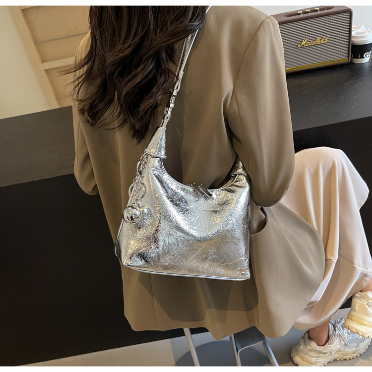 High-grade Light Luxury Glossy Dumpling Bag Casual