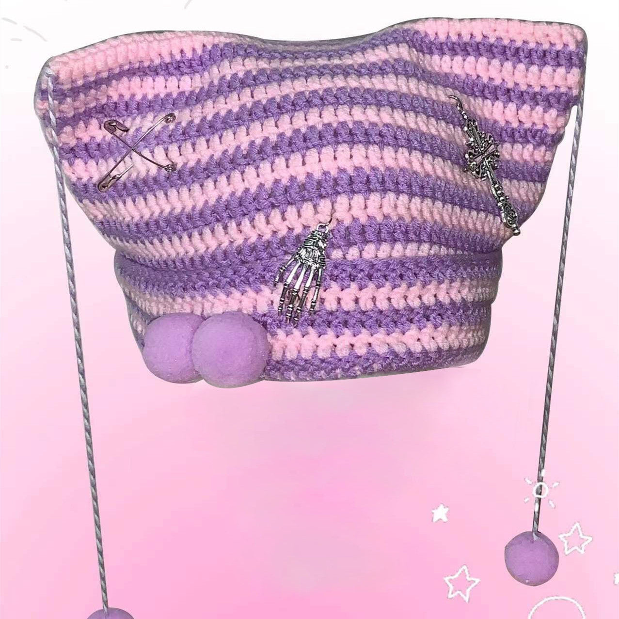 Knitted Woolen Hat Ball Cat Ears