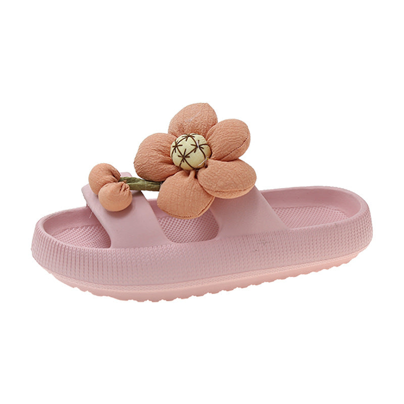 Summer New Outer Wear All-match Non-slip Flower Slippers