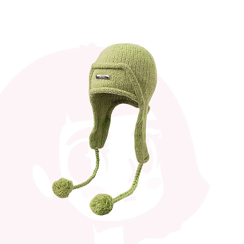 Autumn And Winter Ear Protection Wool Hat Women's Knitting