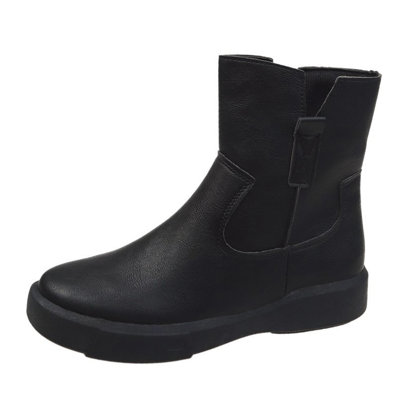 Women's Round toe Mid-heel Thick Heel Martin Boots