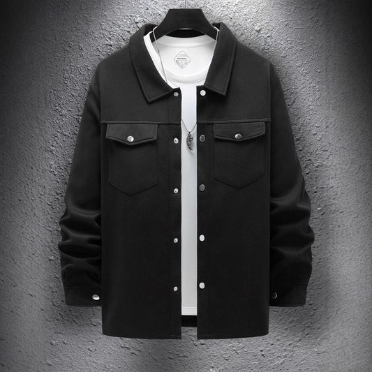 Men's Casual Spring And Autumn Solid Color Single-breasted Jacket Coat