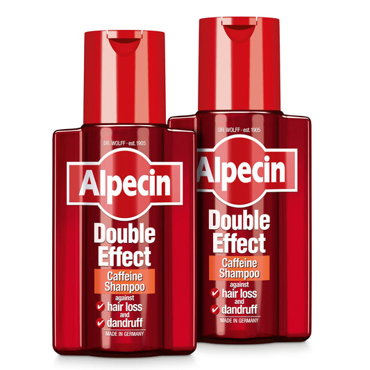 Alpecin Double Effect Schampo 2x 200ml | Avlägsna mjäll och få en naturlig hårtillväxt | Energizer för starkt hår | Hårvård för män som tillverkats i Tyskland