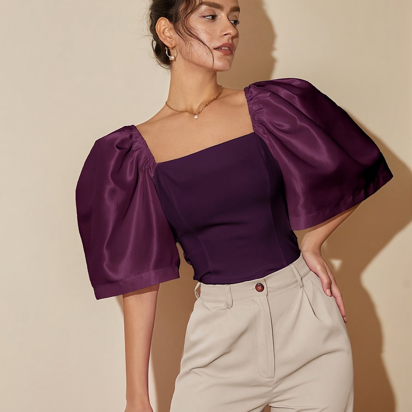 European And American Polyester Elegant Top