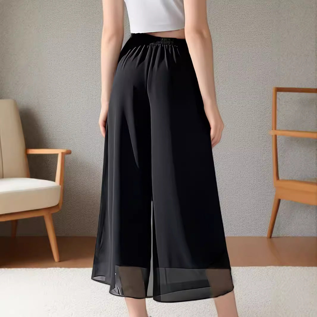 Casual Chiffon Wide-leg Pants A Trendy Loose-fitting Must-have Style For Laid-back Looks