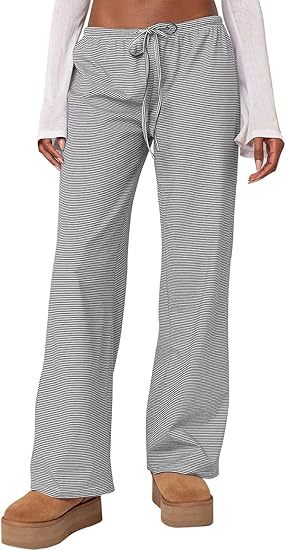 Women's Wide Leg Striped Floral Print Casual Jumpsuit
