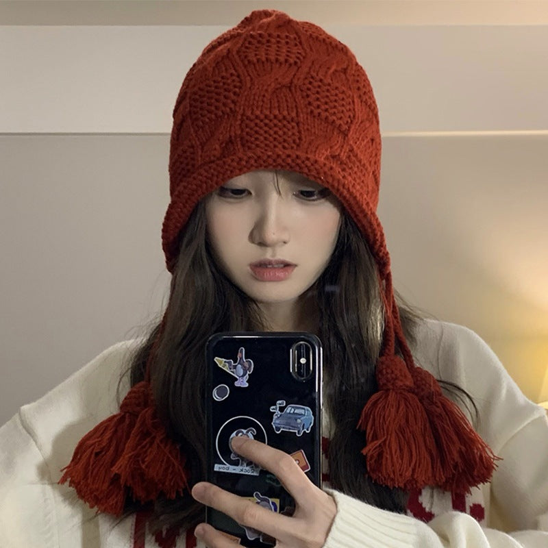 Ladies Winter Style Western Net Red All-match Hat