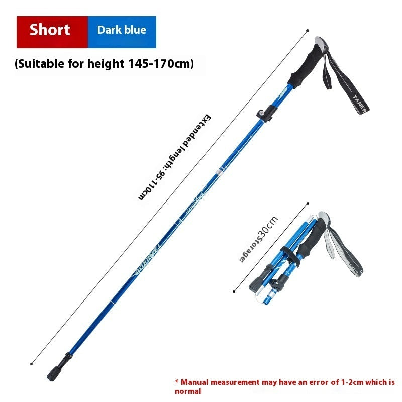 Legering Sammenfoldelig og Bærbar Teleskopisk Vandrestok/Alpenstock