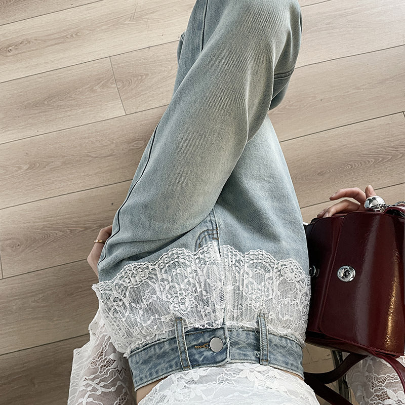 Løse slankende og lige blondejeans med brede ben