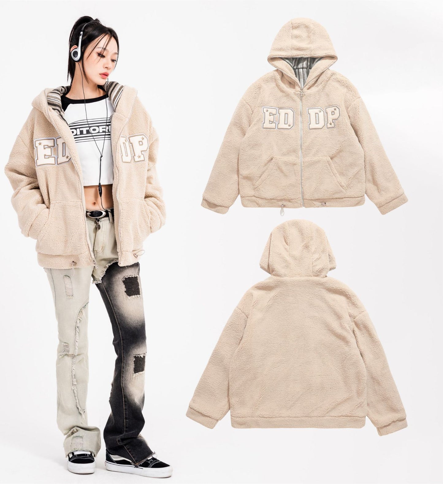 Reversible Street Fleece Hooded Jacket