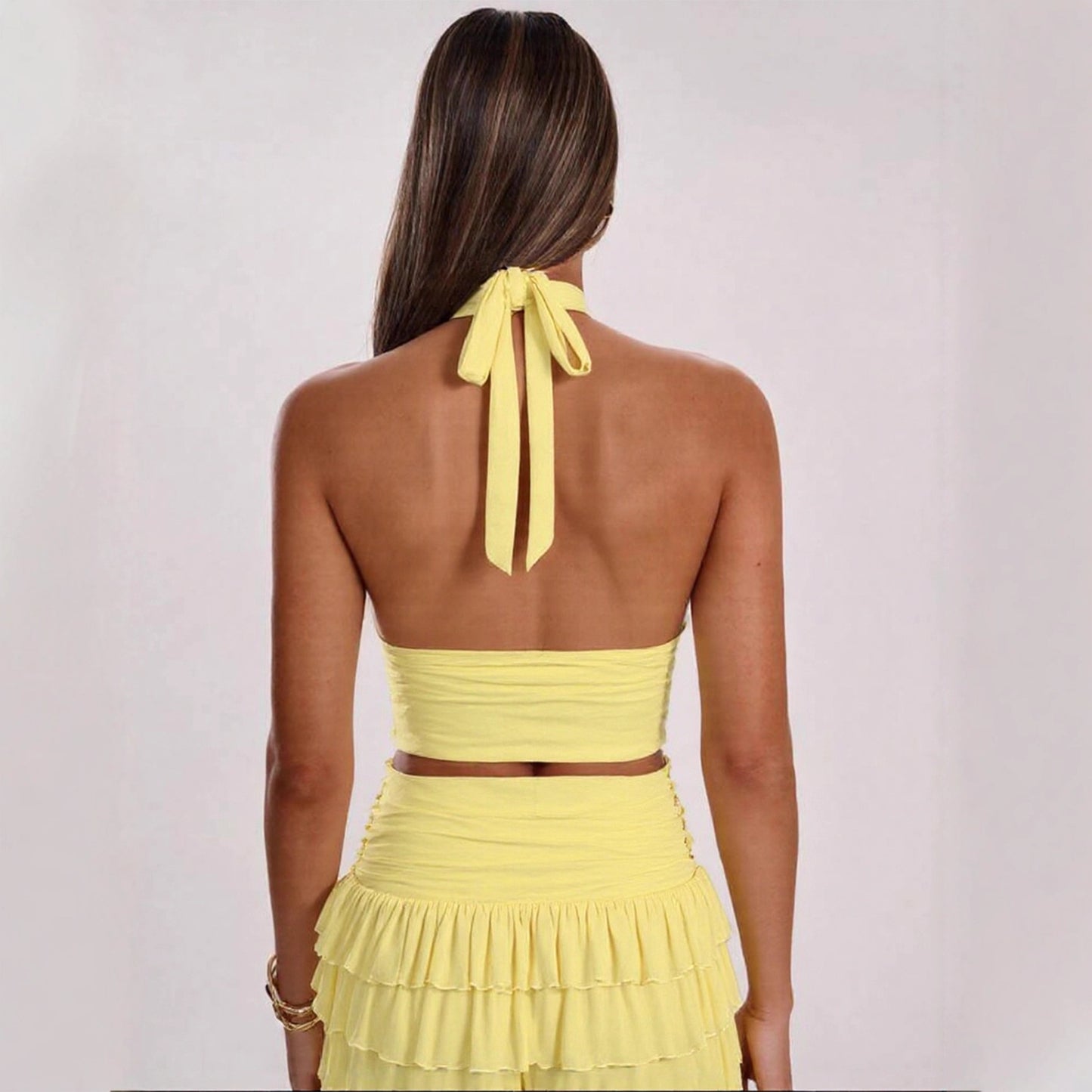 Womens Stylish Halterneck Sheath Dress Set