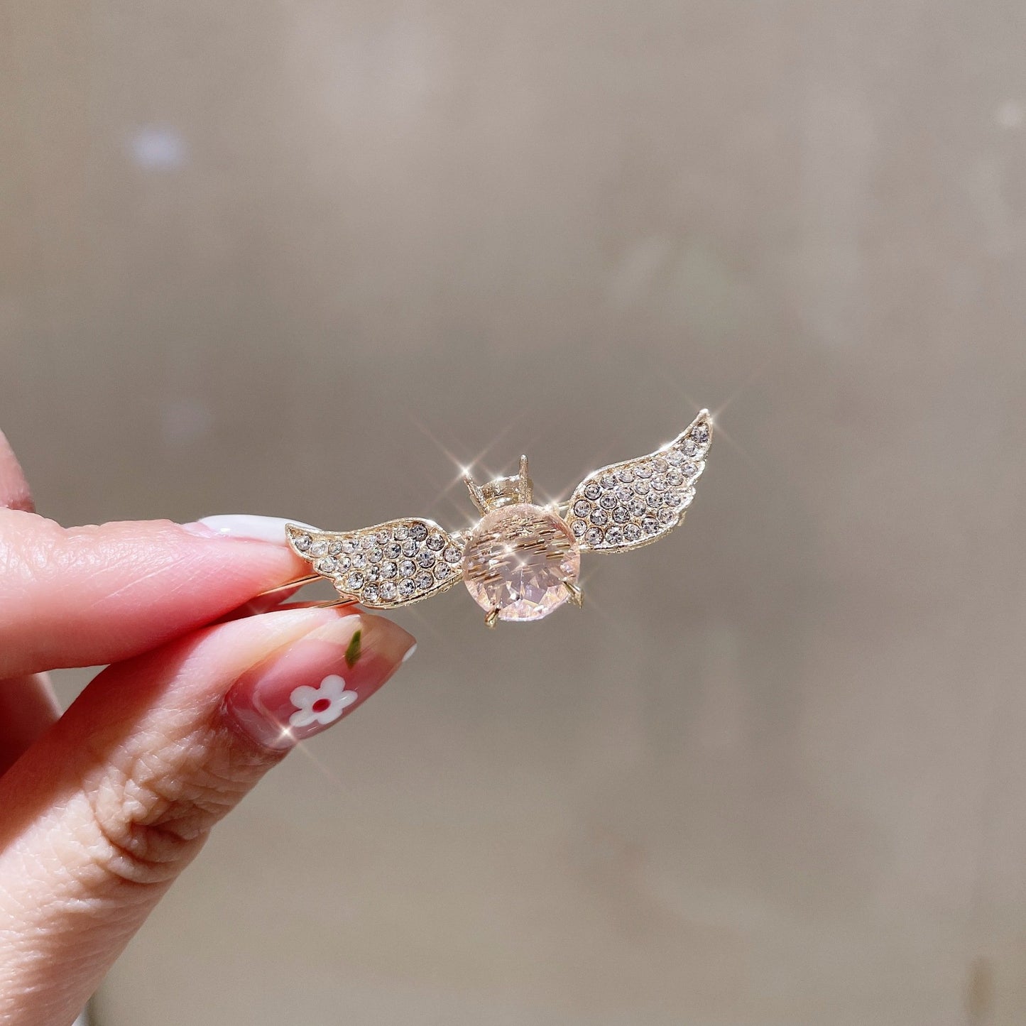Angel Wings Hairpin  Crystal Girl Ins Bangs Clip