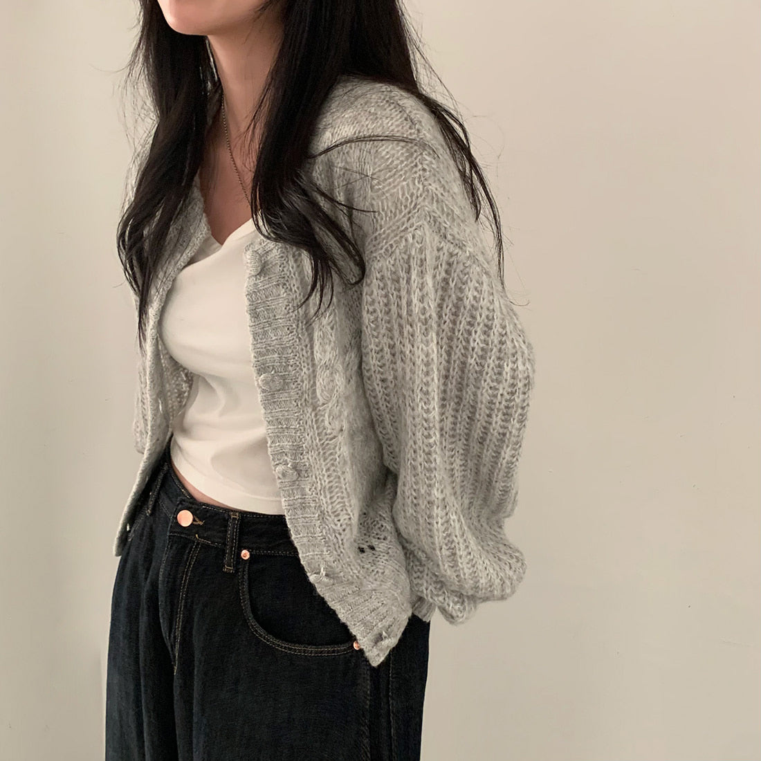 Retro Løs Stil Sweaterjakke Vinter til Kvinder