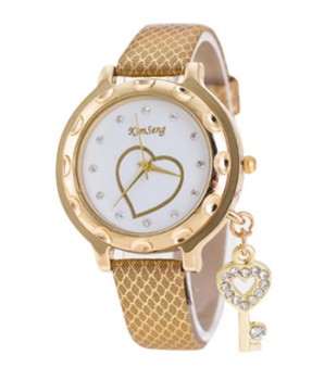 The explosion of fashion ladies fashion table lovely heart Key Pendant Quartz fine serpentine belt Watch
