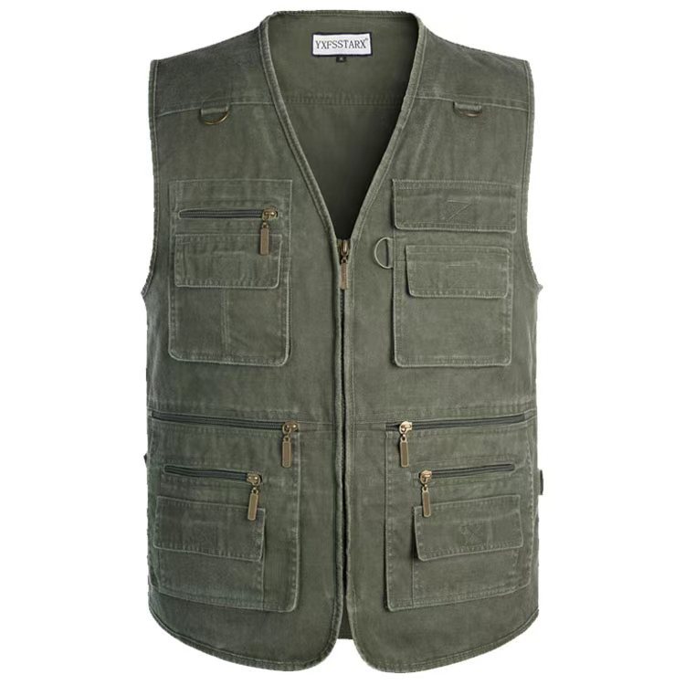 Men's Vest Middle-aged And Elderly Plus-sized Plus-sized Multi-pocket Fishing