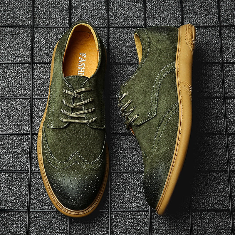 Casual shoes pig leather men's British trendy shoes