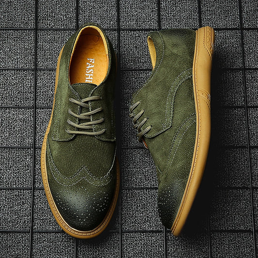 Casual shoes pig leather men's British trendy shoes