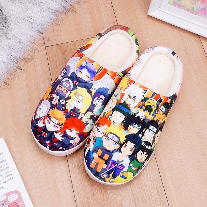 Lovers Non-slip Velvet Home Slippers Cotton Sippers