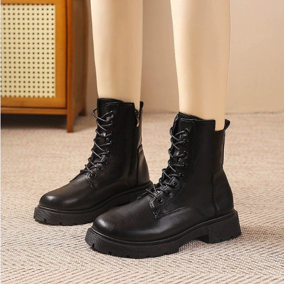 Autumn And Winter New Square Heel Martin Boots Women's Mid-heel