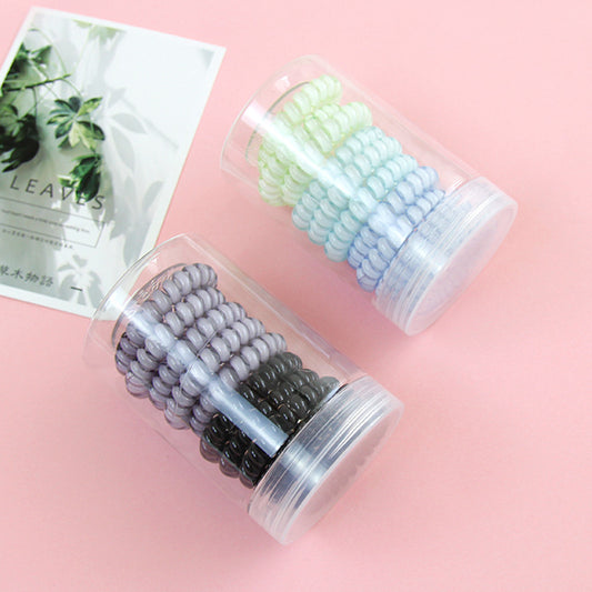Korean style black color phone cord hair tie set