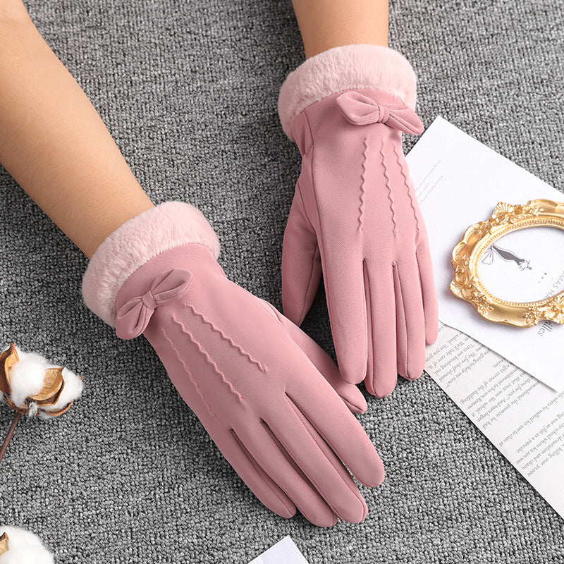 Plush Thick Windproof Touch Screen Driving Gloves