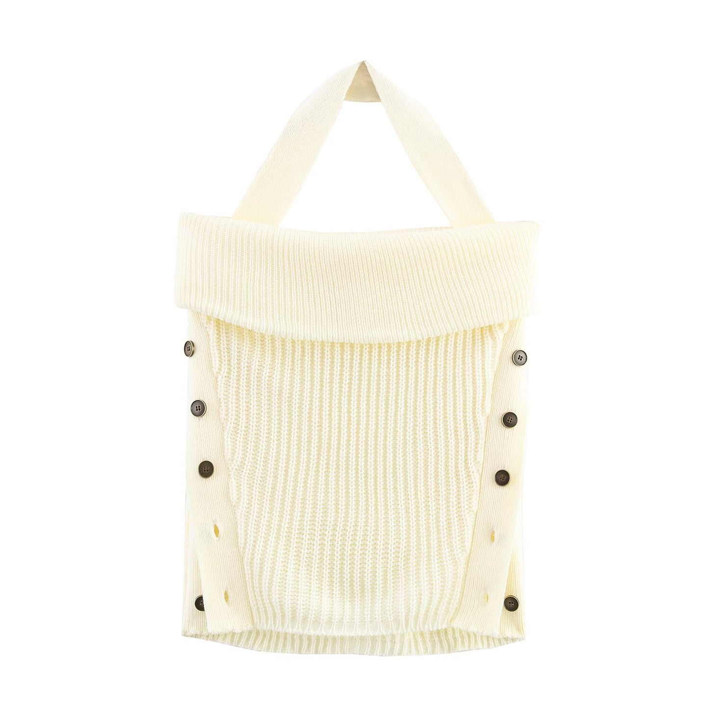 Solid Color Summer Backless Hanging Collar Knitted Sling Top