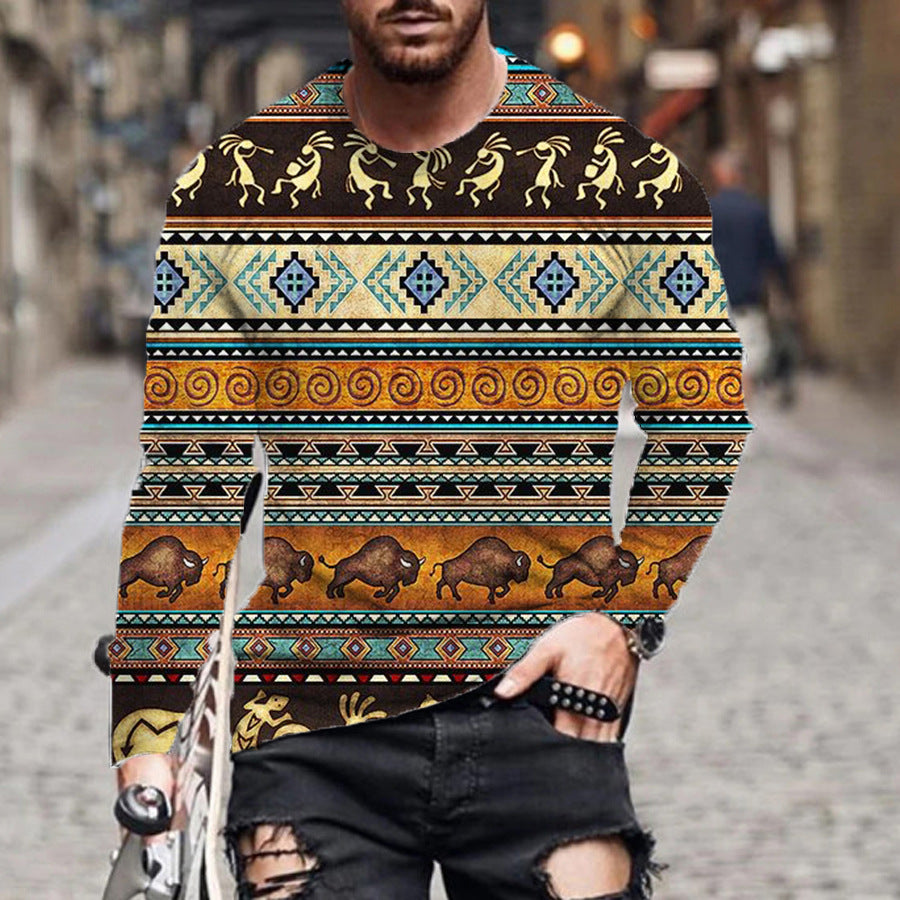 New 3D Digital Printing Color Irregular Geometric Pullover Sweater
