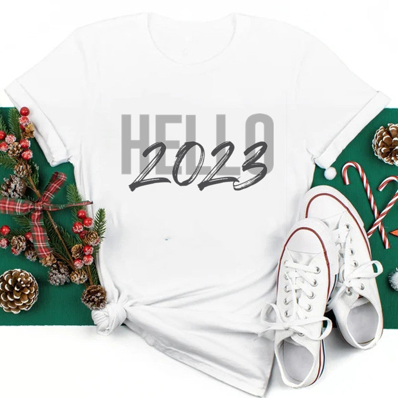 Printed Annual Party Short Sleeve T-shirt Tops For Men And Women
