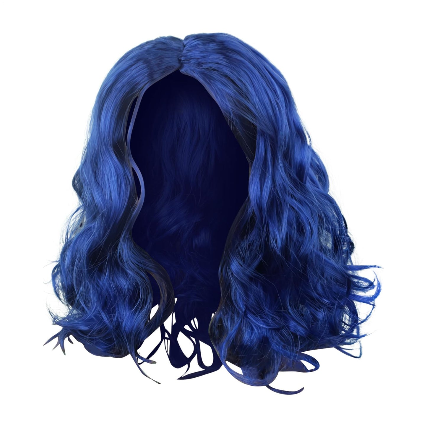 Naturlig vågig peruk, kort vågig blå peruk,Blå Vågig lockig - Värmebeständig hårperuk, Cosplay Party Cosplay Peruk för vardagsbruk Halloween