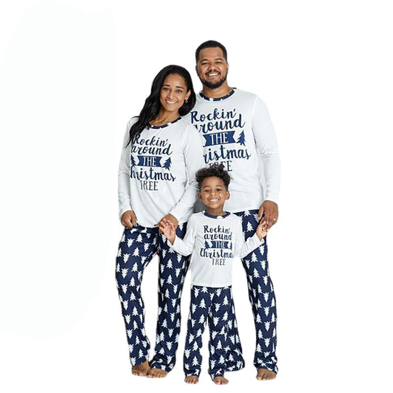 Fashion Printed Long-Sleeved Casual Parent-Child Suit