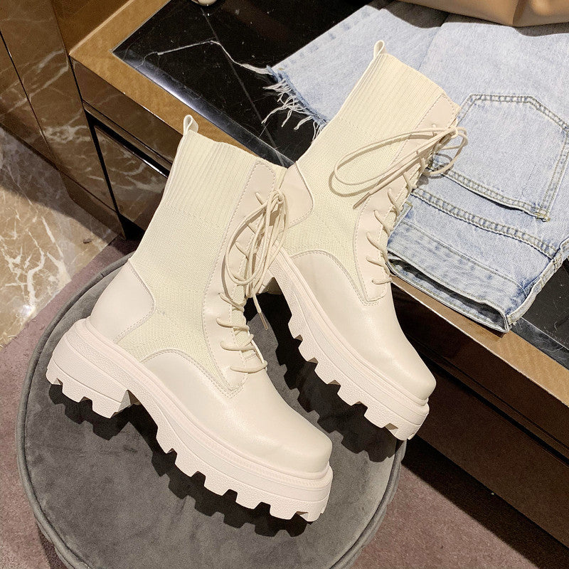 Thin, Breathable, Thick Soled Shoes, Long Knights Boots