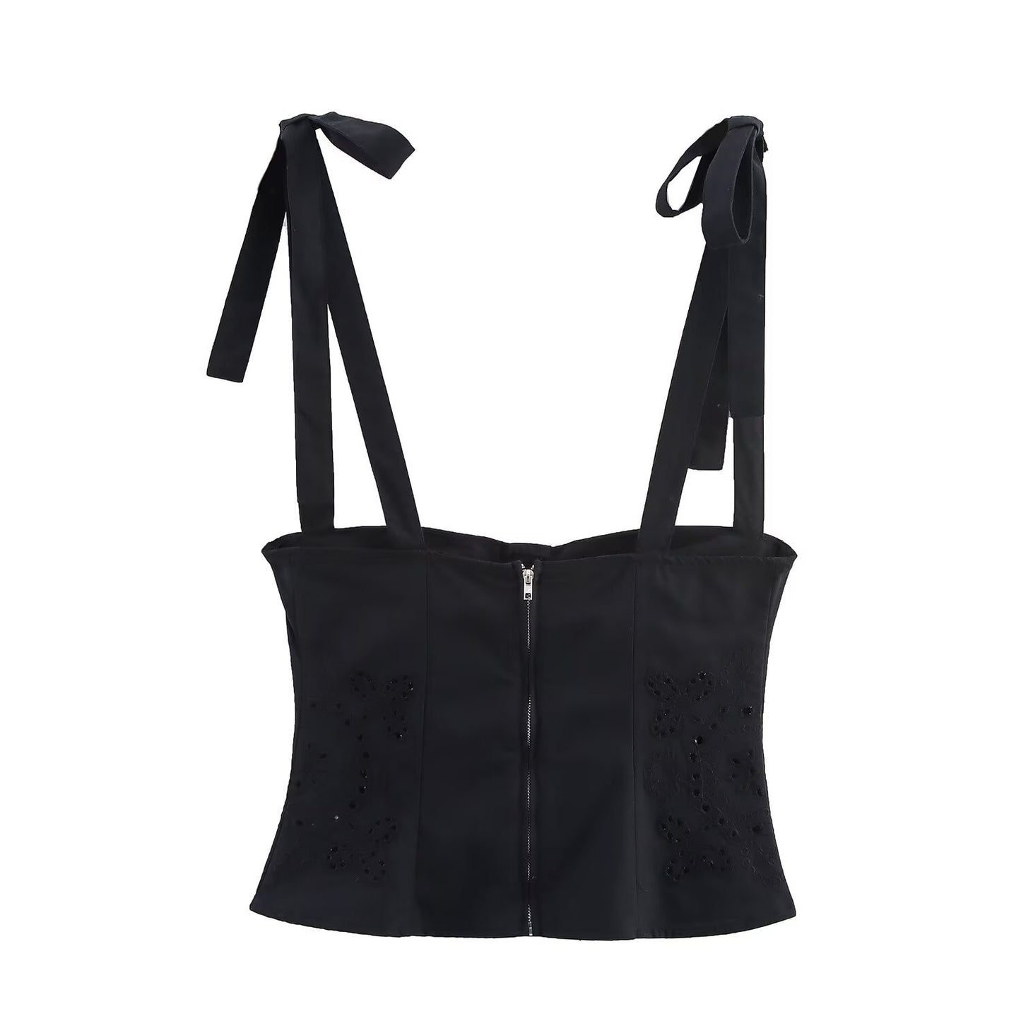 Women's Embroidered Top And Pleated Pants