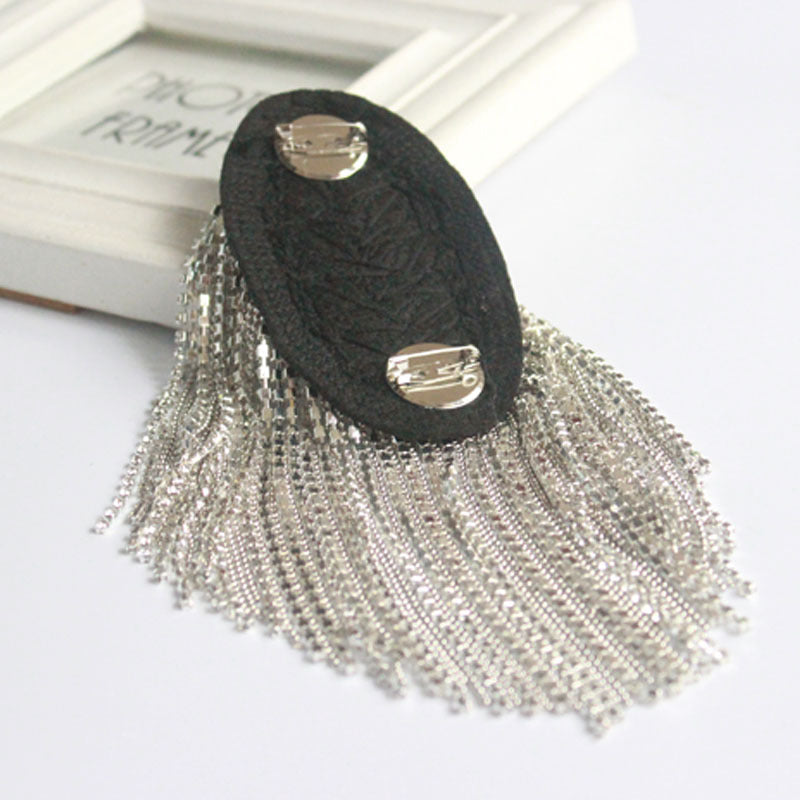 Exaggerated Dress Coat With Fringed Epaulettes
