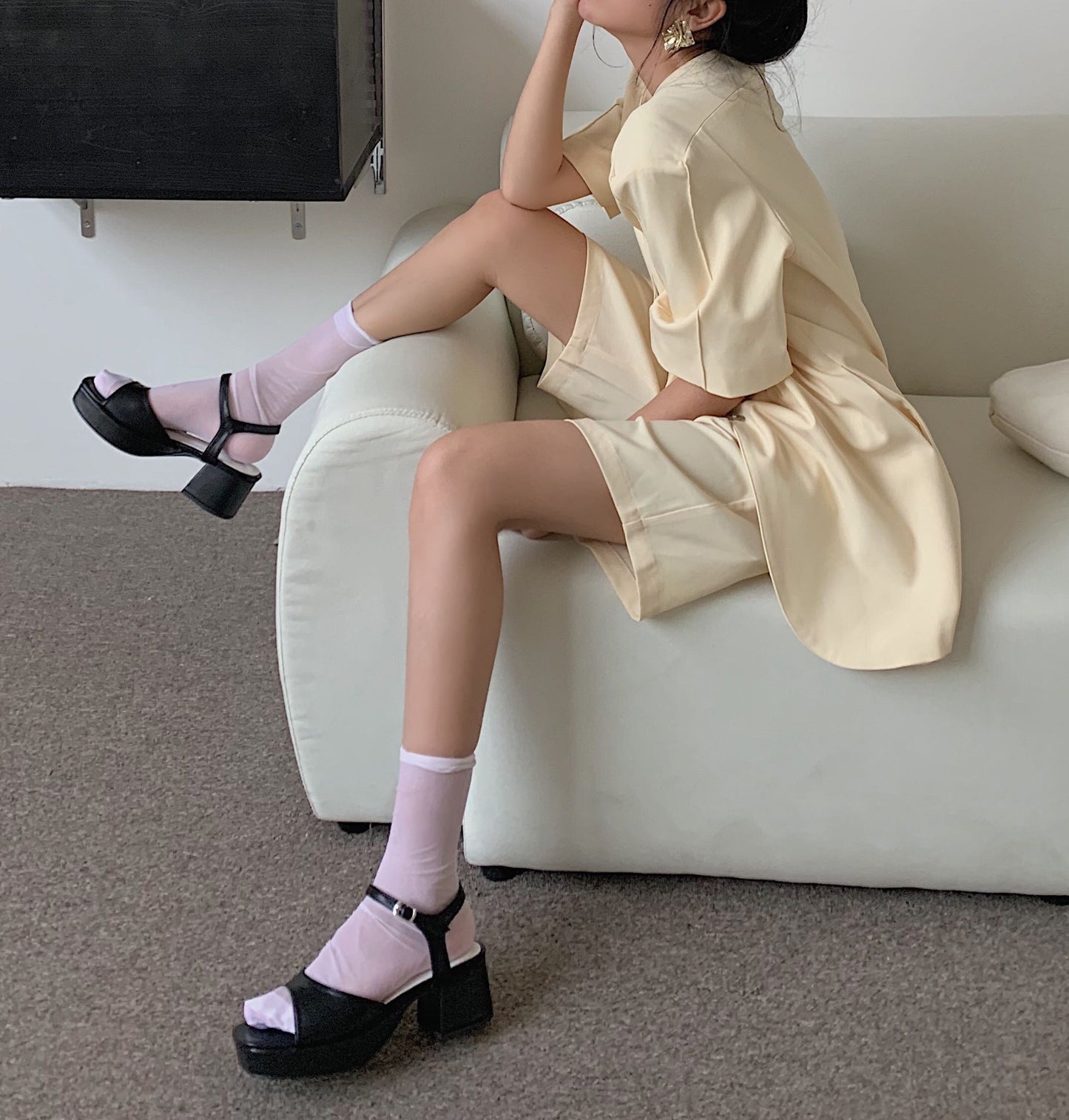 Comfortable Chunky High-heeled Student Sandals