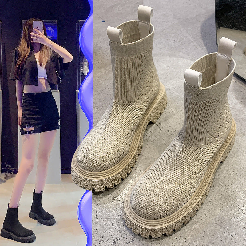 Ladies Fashion Trifle Hollow Sky Boots