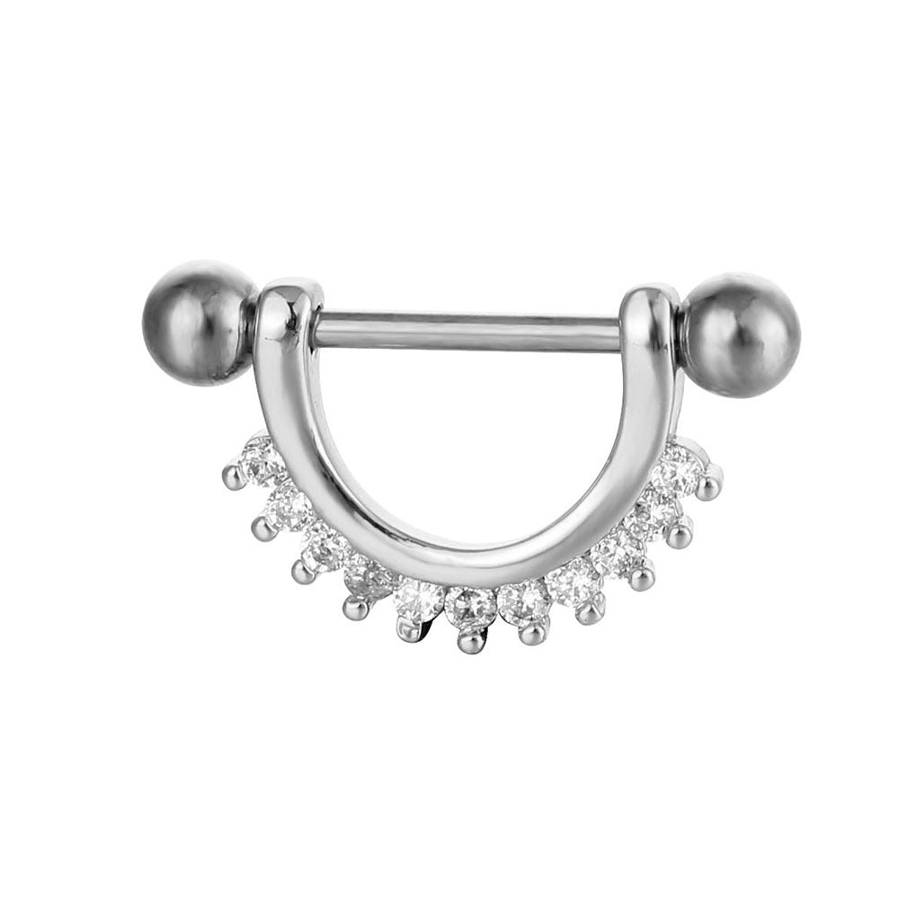 Puncture Nipple Ornament Inlaid Zircon Ring Nails