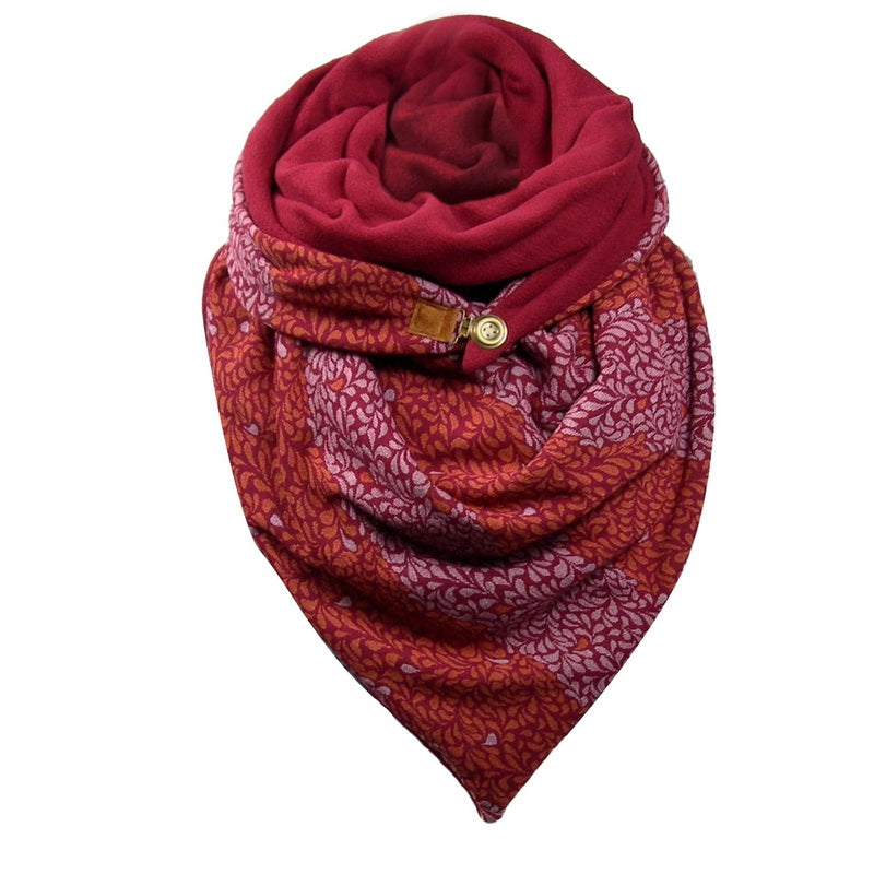 Padded Warm Shawl Printed Bib Scarf