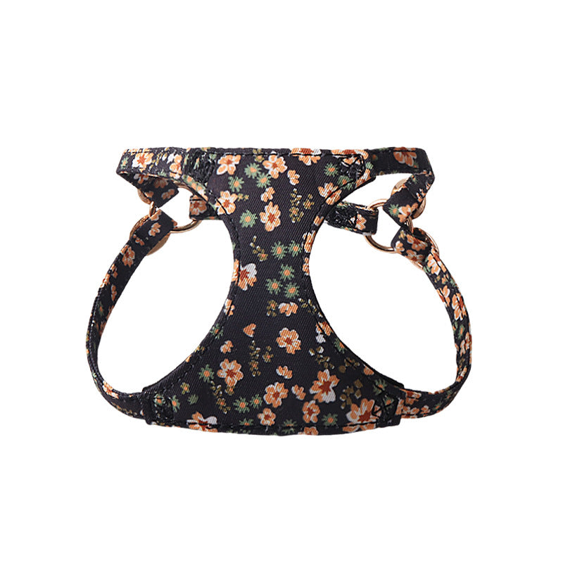 Super Beautiful Floral Series Pet Harness Suit With Hand Holding Rope