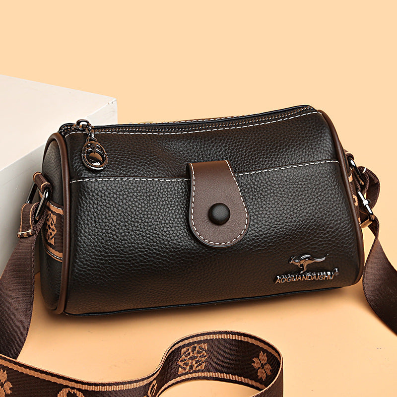 Retro Minimalist Crossbody-taske i læder til kvinder