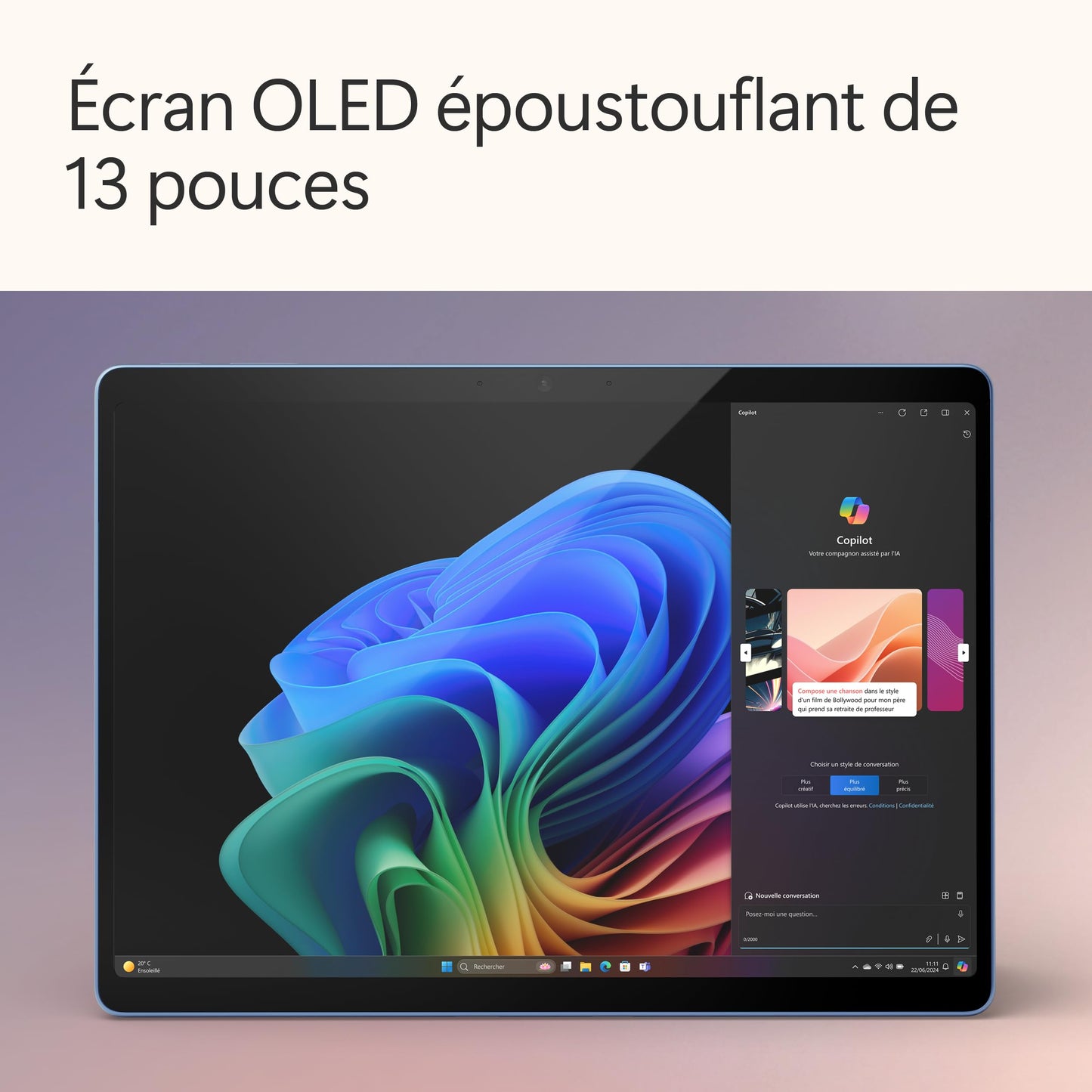 Microsoft Surface Pro (laddare ingår inte) | Copilot+ PC | 13 OLED-pekskärm | Snapdragon® X Elite | 16 GB RAM | 512 TB SSD | Senaste modellen, 11:e upplagan | Safirblå