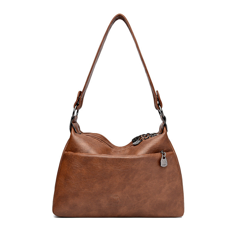 Fashion Niche Genuine Leather Double-sided Kangaroo Shoulder Crossbody Bag