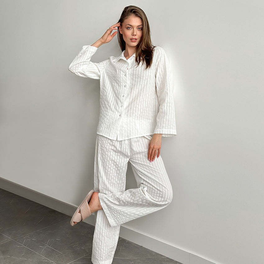 Womens Cotton Silk Loungewear With Long Sleeves And Long Pants Suitable For Both Home And Outdoor Wear