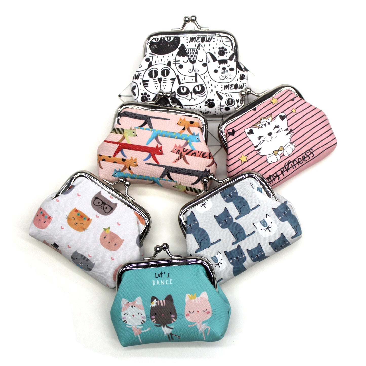 Cat print coin purse