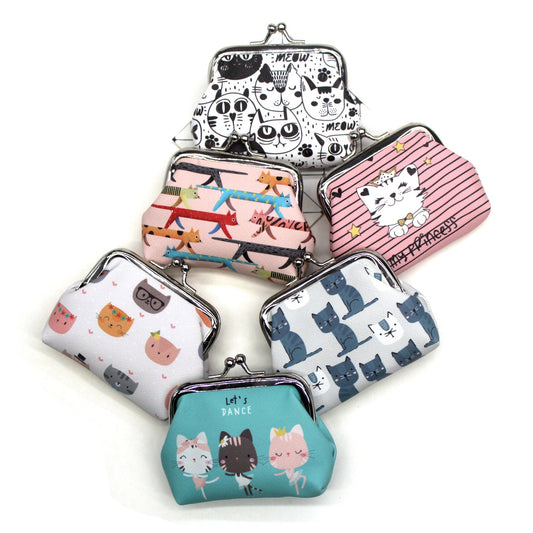 Cat print coin purse