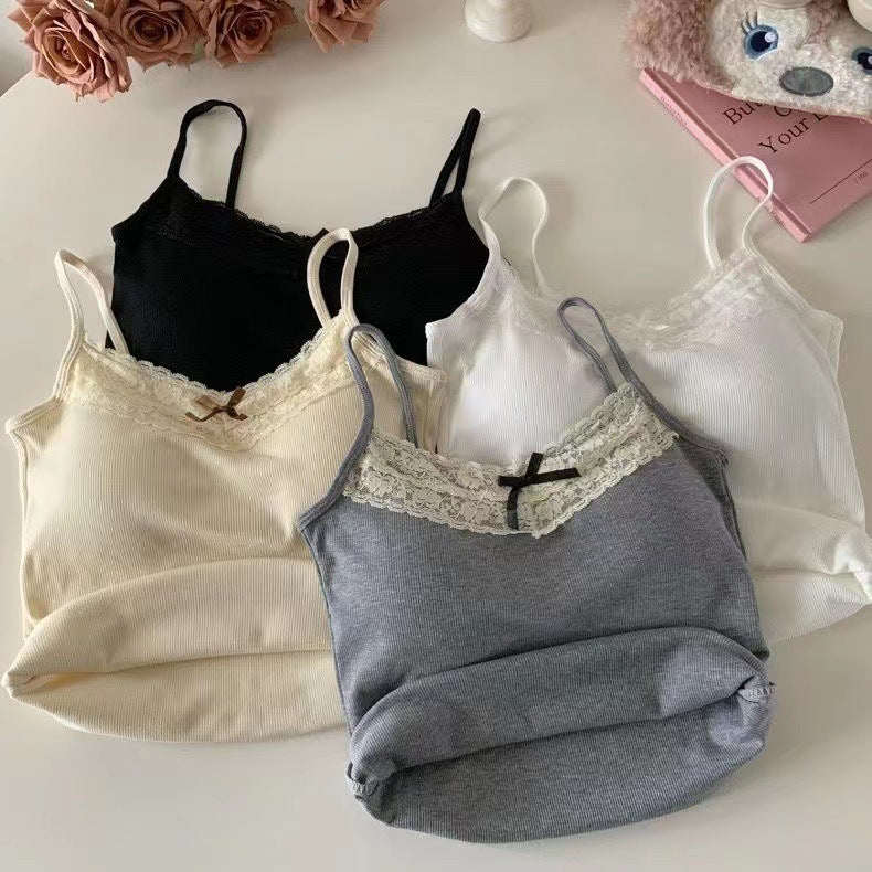 Bow Lace Seamless With Braces And Breast Pad