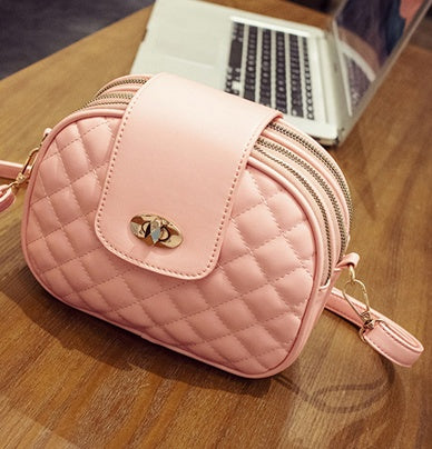 New autumn Korean fashion trend wild three-layer rhombic female bag shoulder diagonal bag